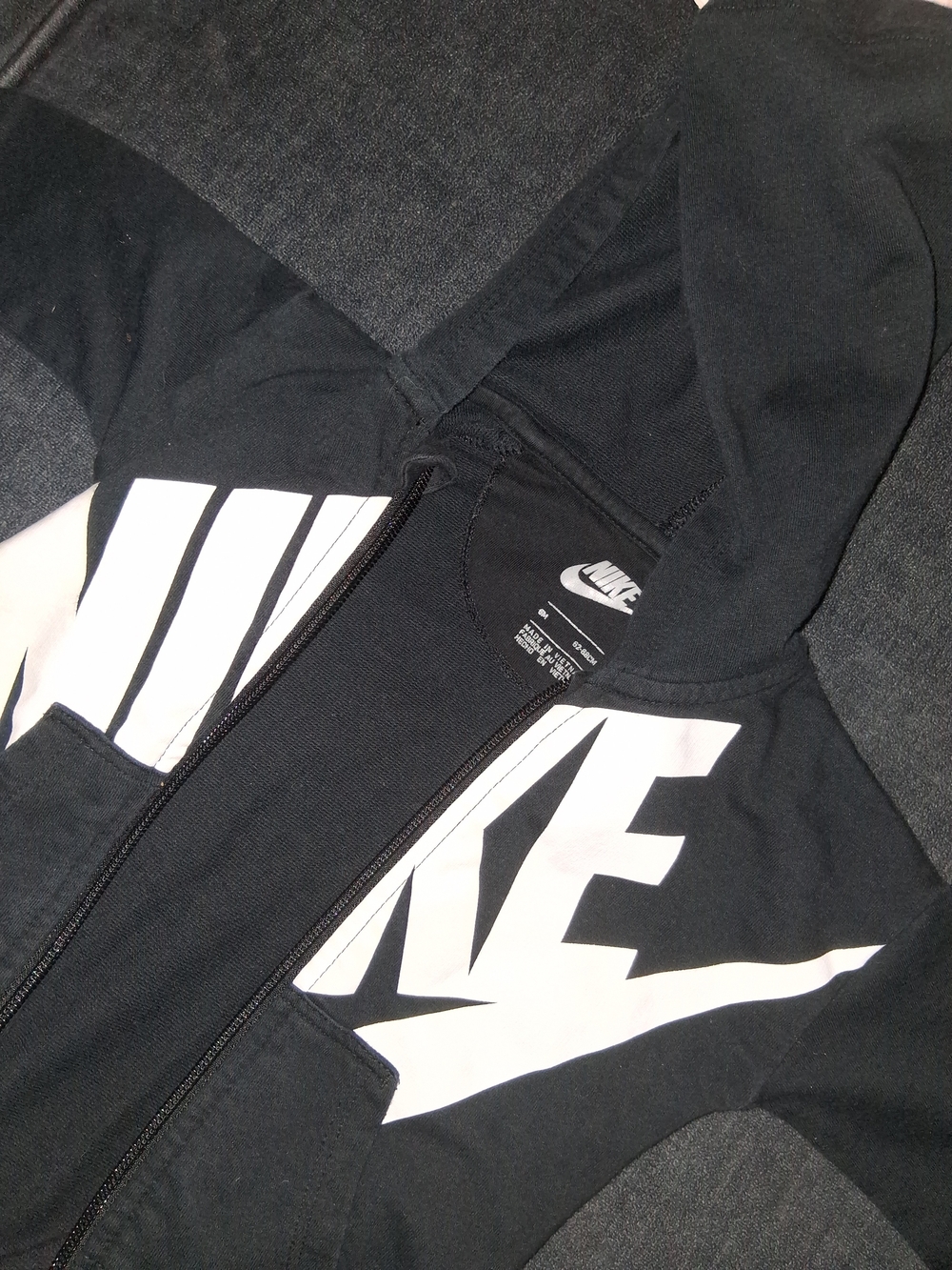 Nike Black Full-Zip Hoodie with White Logo 6 Months